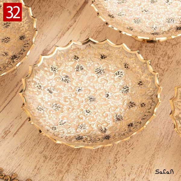 کاسه برنجی هندی میناکاری پایه دار