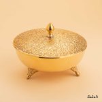 شکلات خوری برنجی هندی طلایی تاج میناکاری