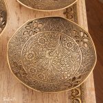 کاسه برنجی طلایی هندی سیاه قلم انتیک