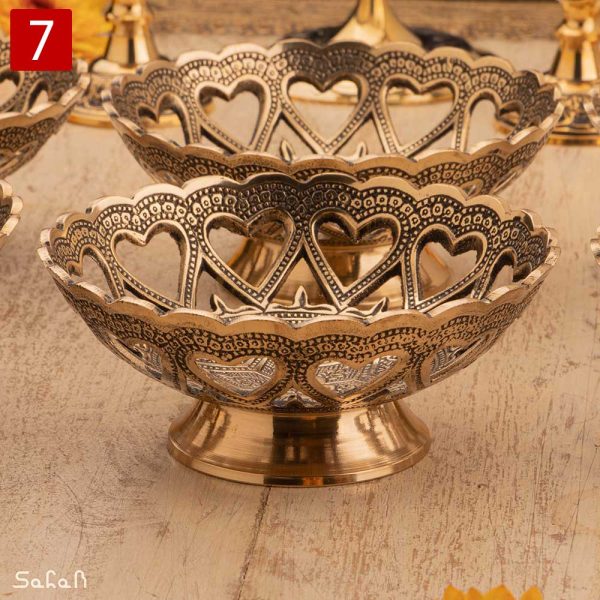 کاسه برنجی هندی انتیک سیاه قلم