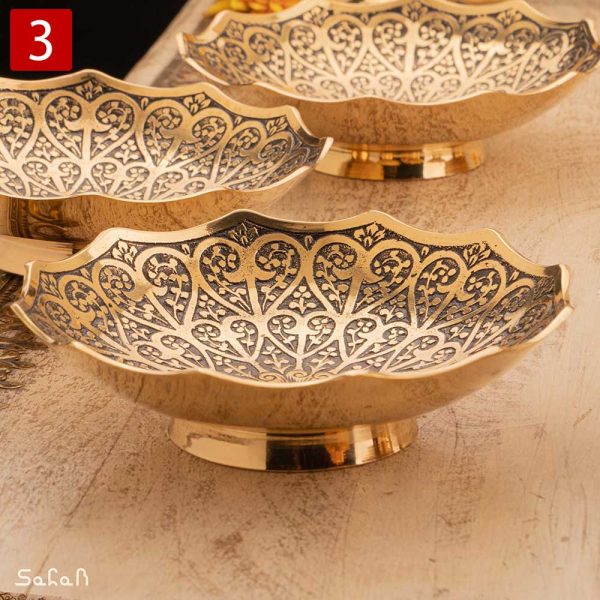 کاسه برنجی هندی انتیک سیاه قلم