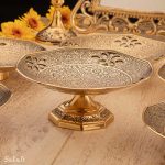 کاسه برنجی طلایی هندی سیاه قلم انتیک