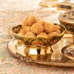 کاسه برنجی هندی طلایی میناکاری