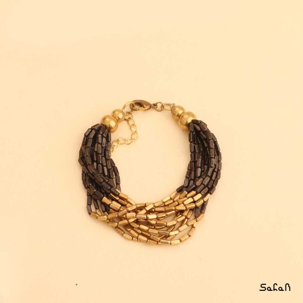 دستبند زیورالات هندی برنجی طلایی دست ساز زنانه