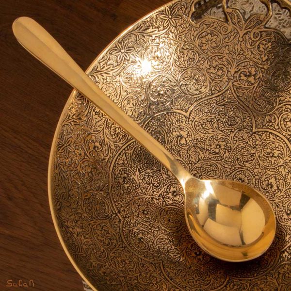 اجیل خوری برنجی هندی طلایی انتیک سیاه قلم