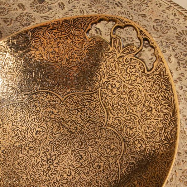 اجیل خوری برنجی هندی طلایی انتیک سیاه قلم