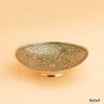 کاسه برنجی هندی طلایی میناکاری