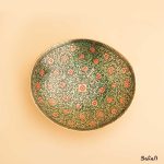 کاسه برنجی هندی طلایی میناکاری