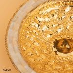 میوه خوری برنجی هندی طلایی صدفی