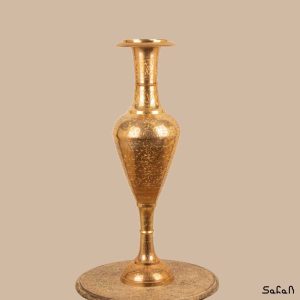 گلدان برنجی طلایی با طرح گل